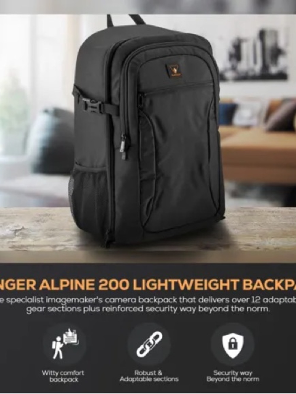 Slinger Alpine 200 Lightweight Compact Camera Backpack, NWT